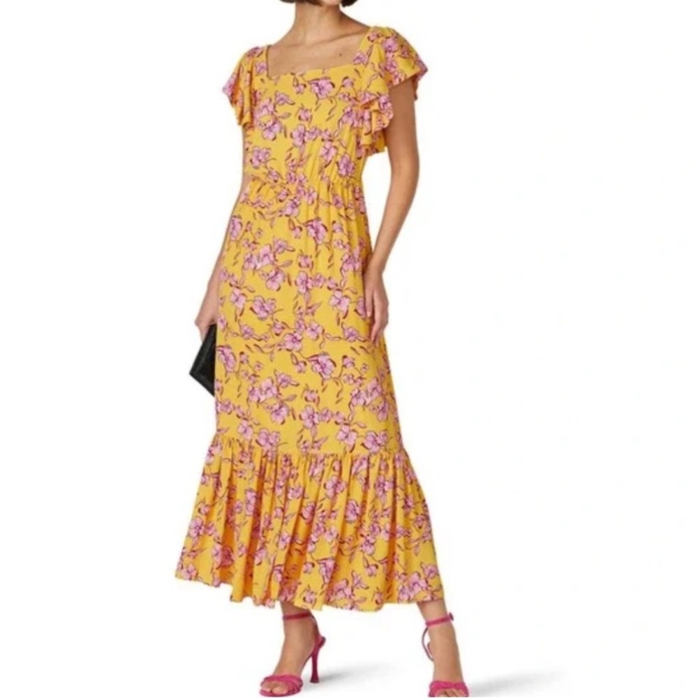 Sachin + Babi Yellow and Pink Floral Maxi Dress